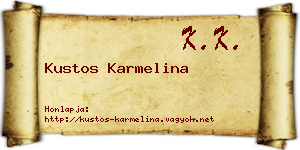 Kustos Karmelina névjegykártya